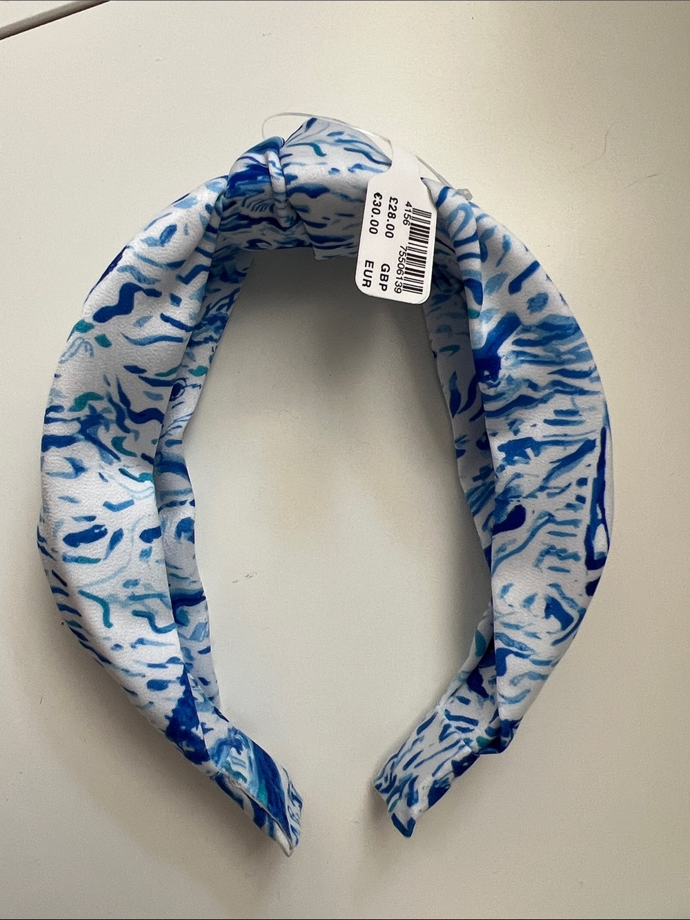 Anthropologie Nautical Print Knotted Headband – Blue & White Top Knot